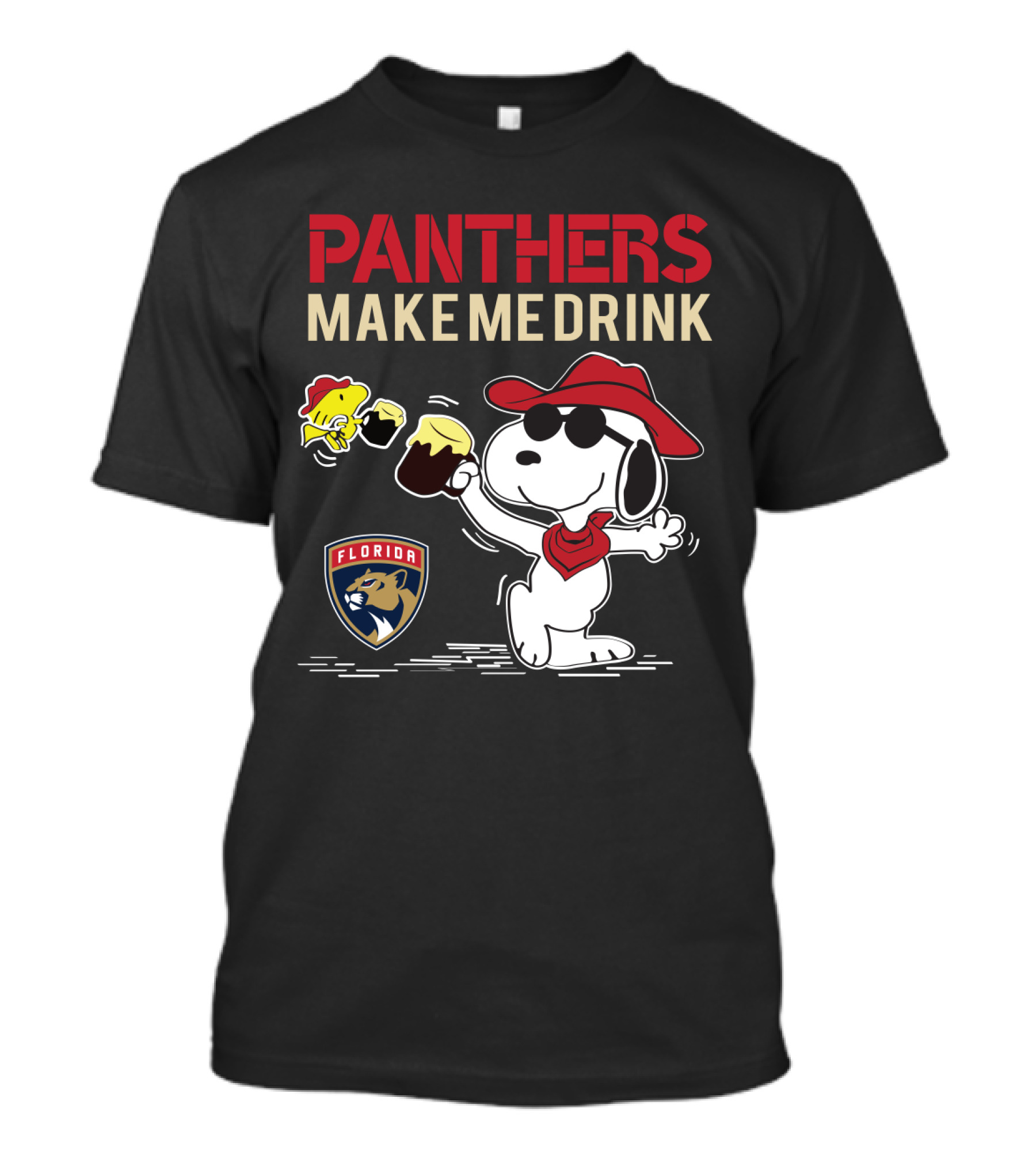 Panthers Make Me Drink Snoopy Florida Panthers Fans T-Shirt
