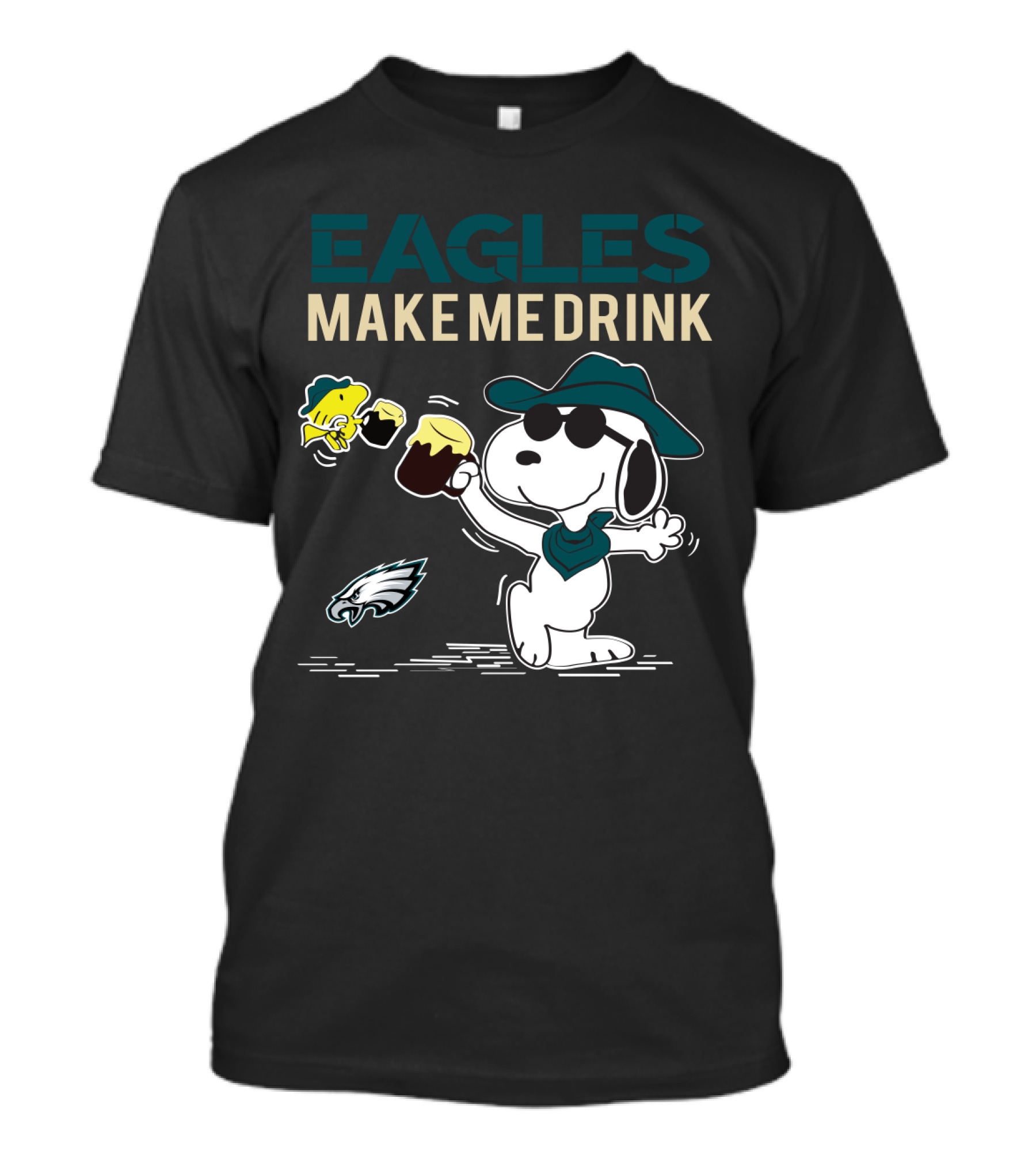 Eagles Make Me Drink Snoopy Philadelphia Eagles Fans T-Shirt