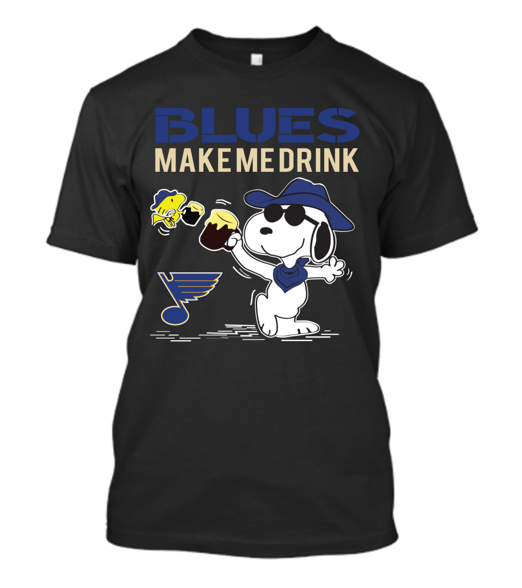 Blues Make Me Drink St. Louis Blues Snoopy Fan T-Shirt