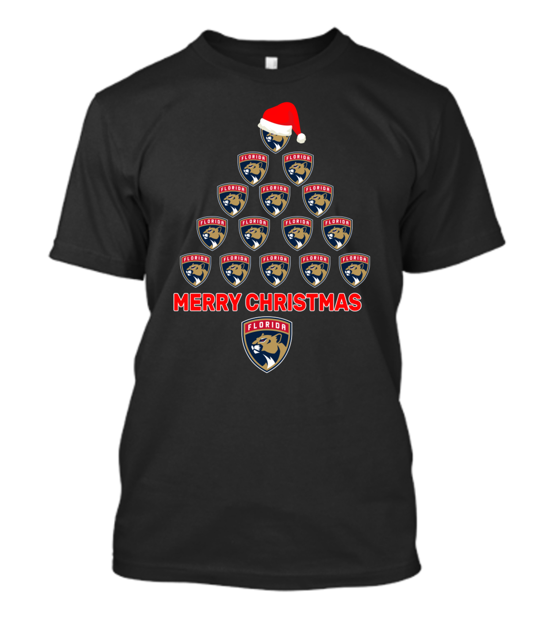 Merry Christmas Florida Panthers Holiday Tree T-Shirt