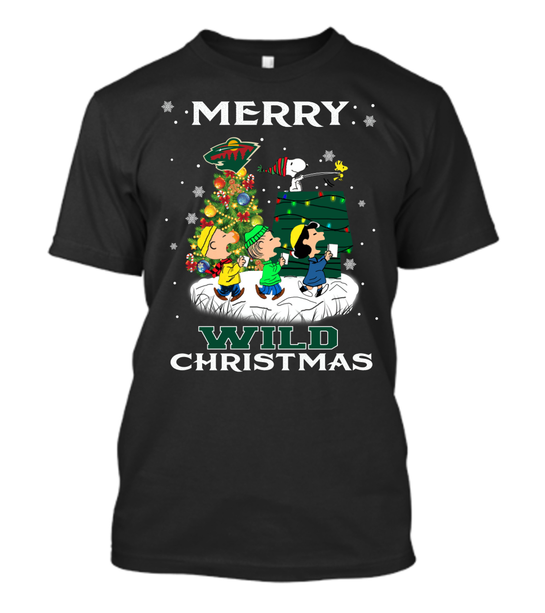 Merry Wild Minnesota Christmas Featuring Snoopy And Peanuts Fans T-Shirt