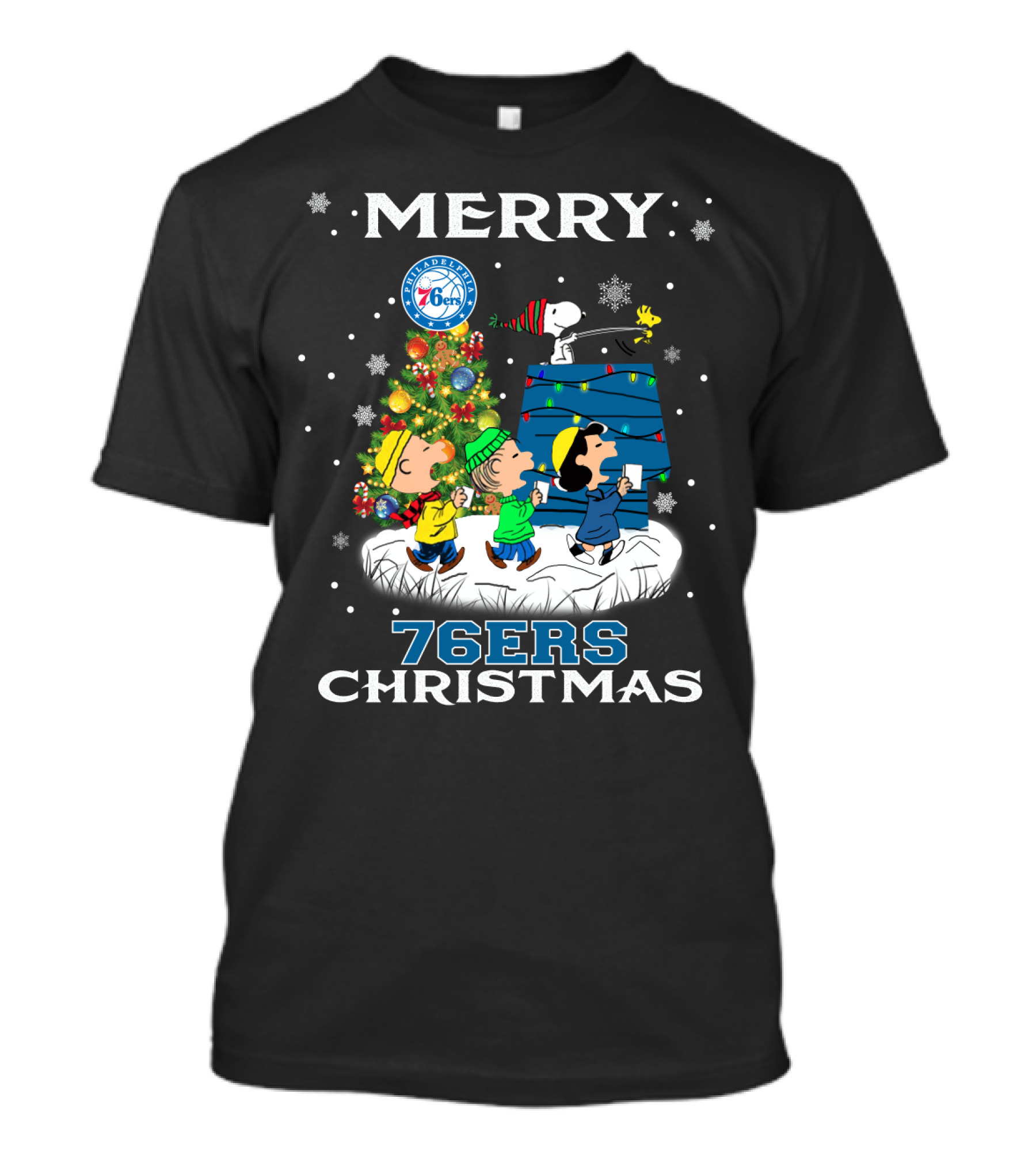Merry 76ers Christmas Philadelphia Snoopy Fans T-Shirt