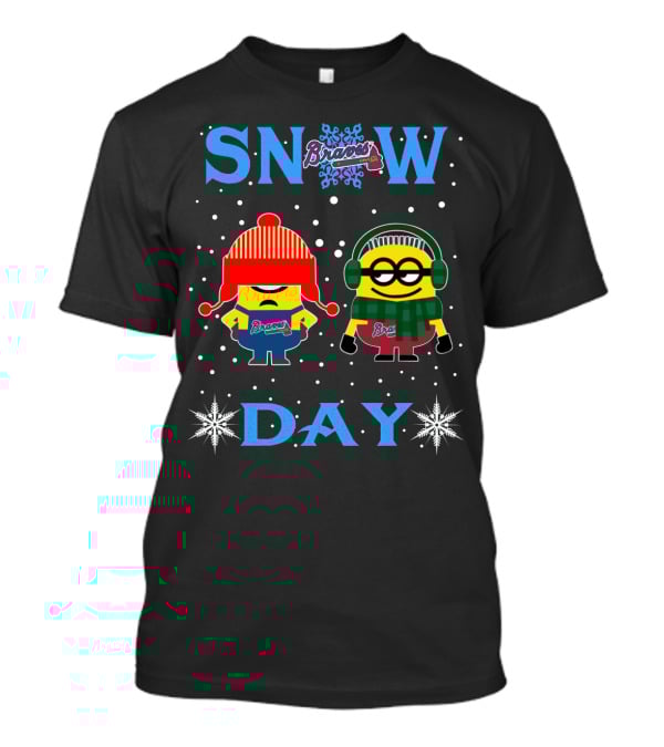 Atlanta Braves Minion Fans Snow Day Winter Holiday T-Shirt
