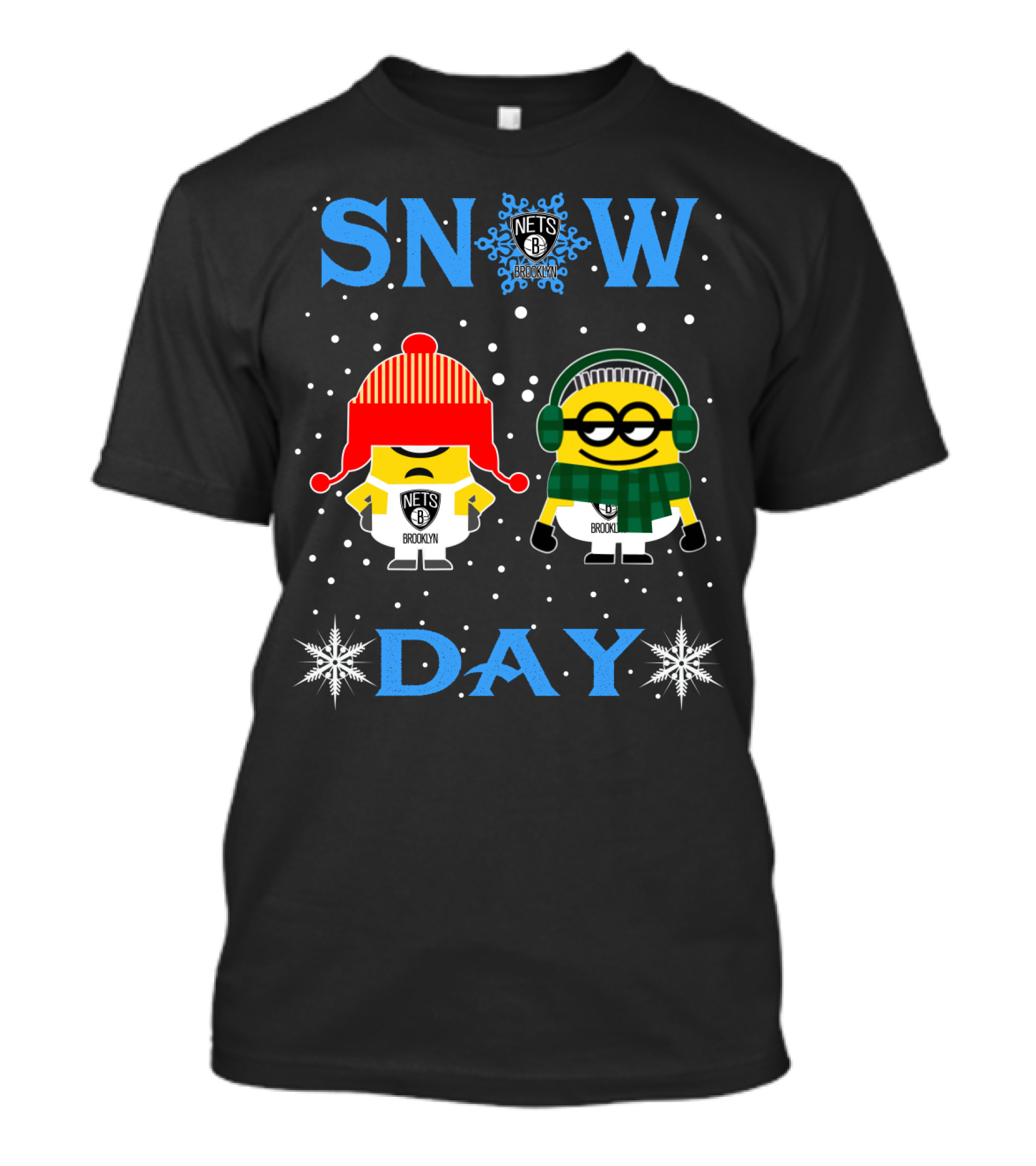 Brooklyn Nets Minions Snow Day Celebration T-Shirt