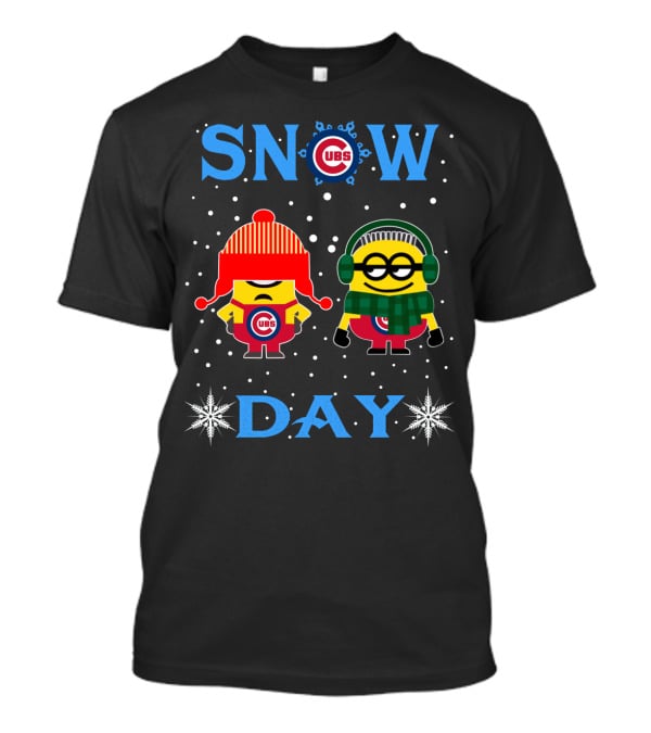 Chicago Cubs Minion Fans Snow Day Winter Wonderland T-Shirt
