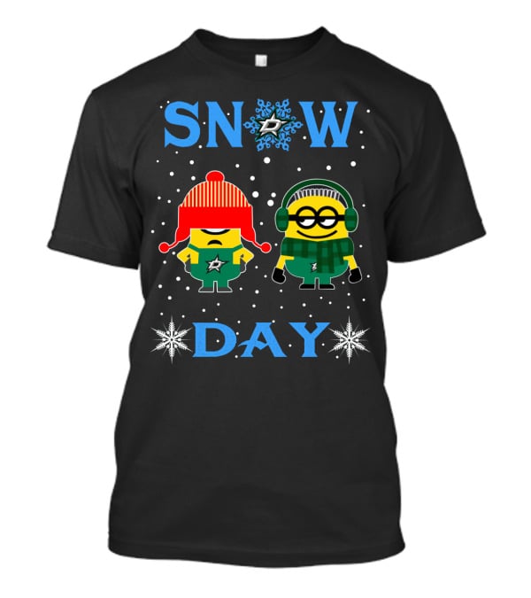 Dallas Stars Snow Day Minions Fans Winter Fun T-Shirt