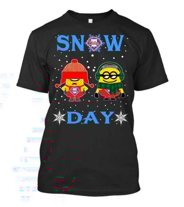 Snow Day Featuring Philadelphia Phillies Logo And Winter Minions T-Shirt