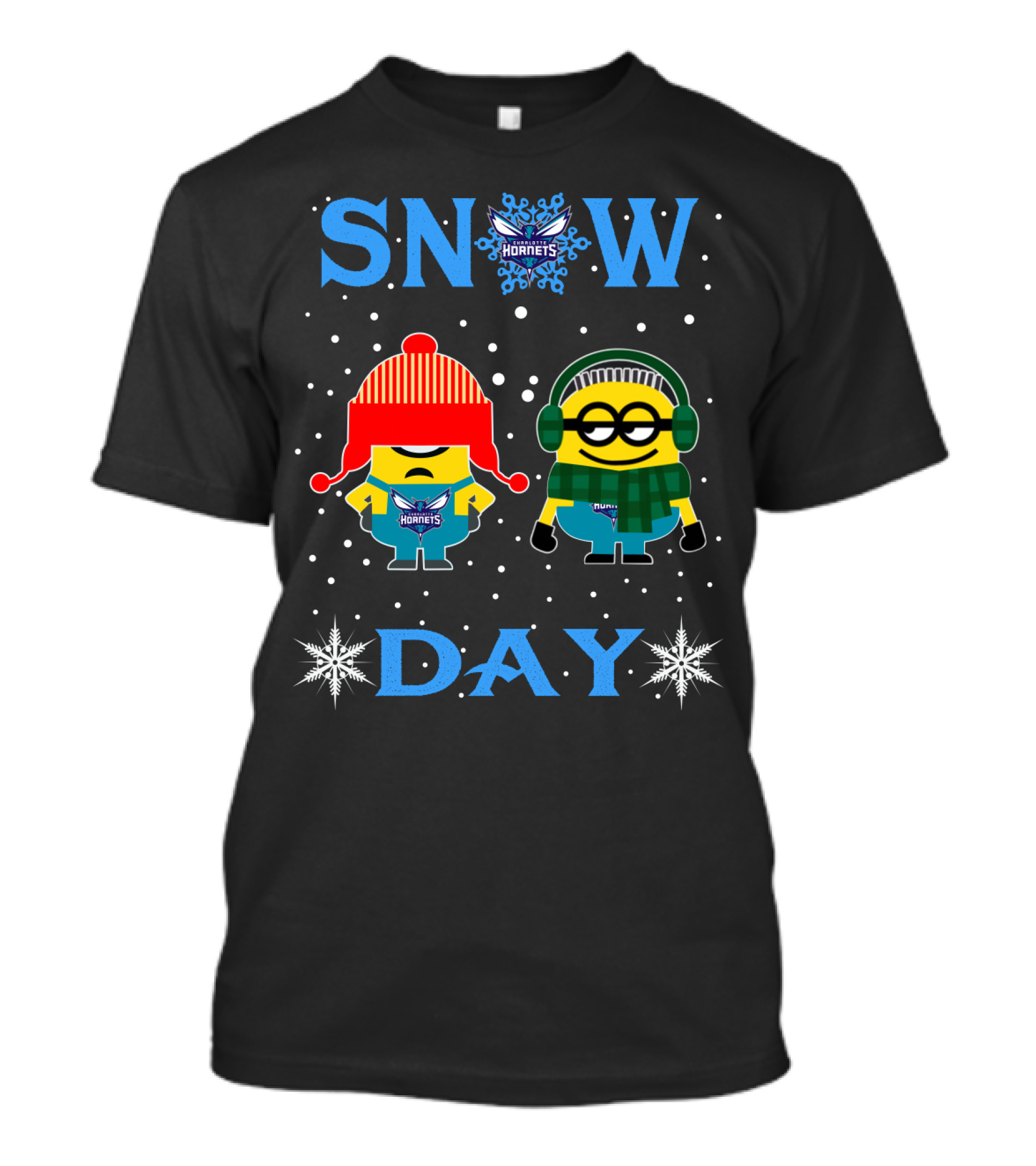 Snow Day Charlotte Hornets Minion Combo Winter Fun T-Shirt