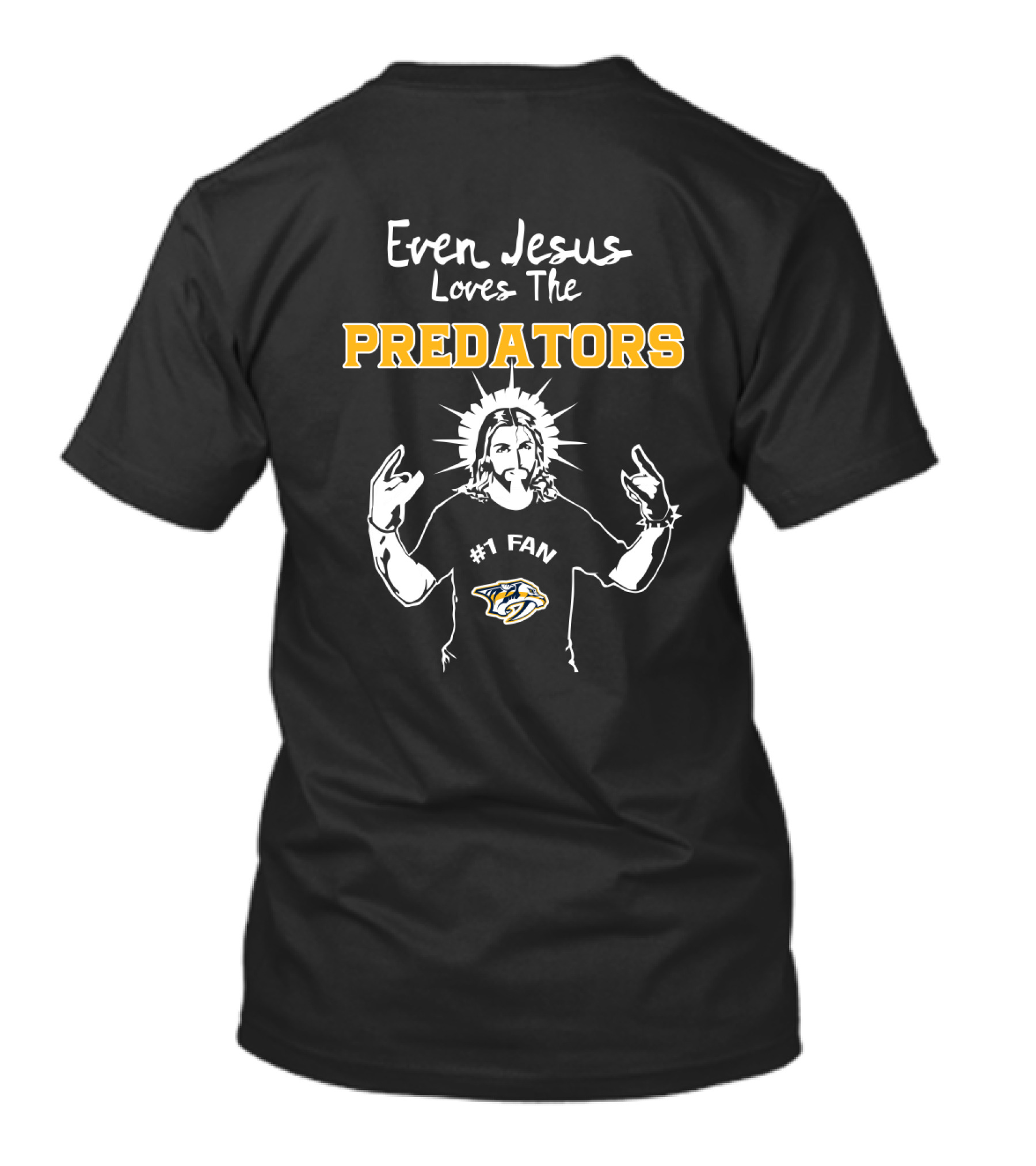 Even Jesus Loves The Predators #1 Fan Nashville Hockey T-Shirt