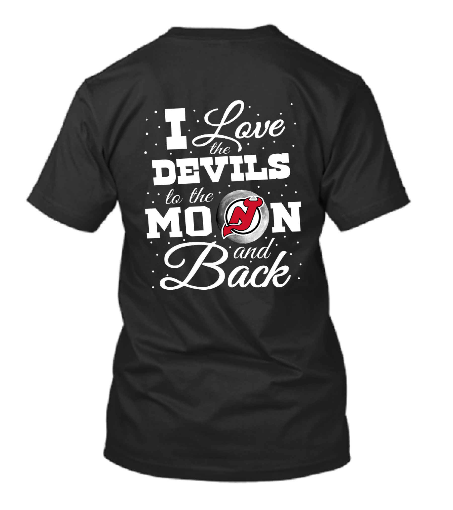 I Love The Devils To The Moon And Back New Jersey Hockey Fan T-Shirt