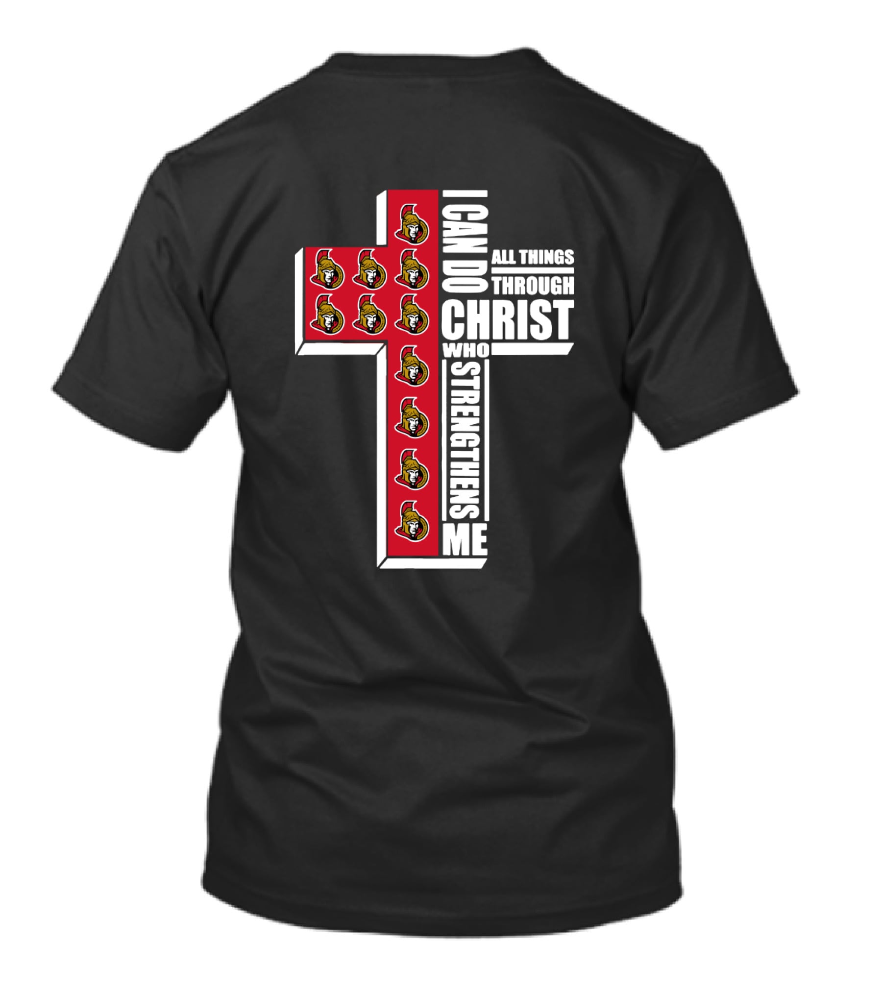 Senators I Can Do All Things Through Christ Logos Cross T-Shirt