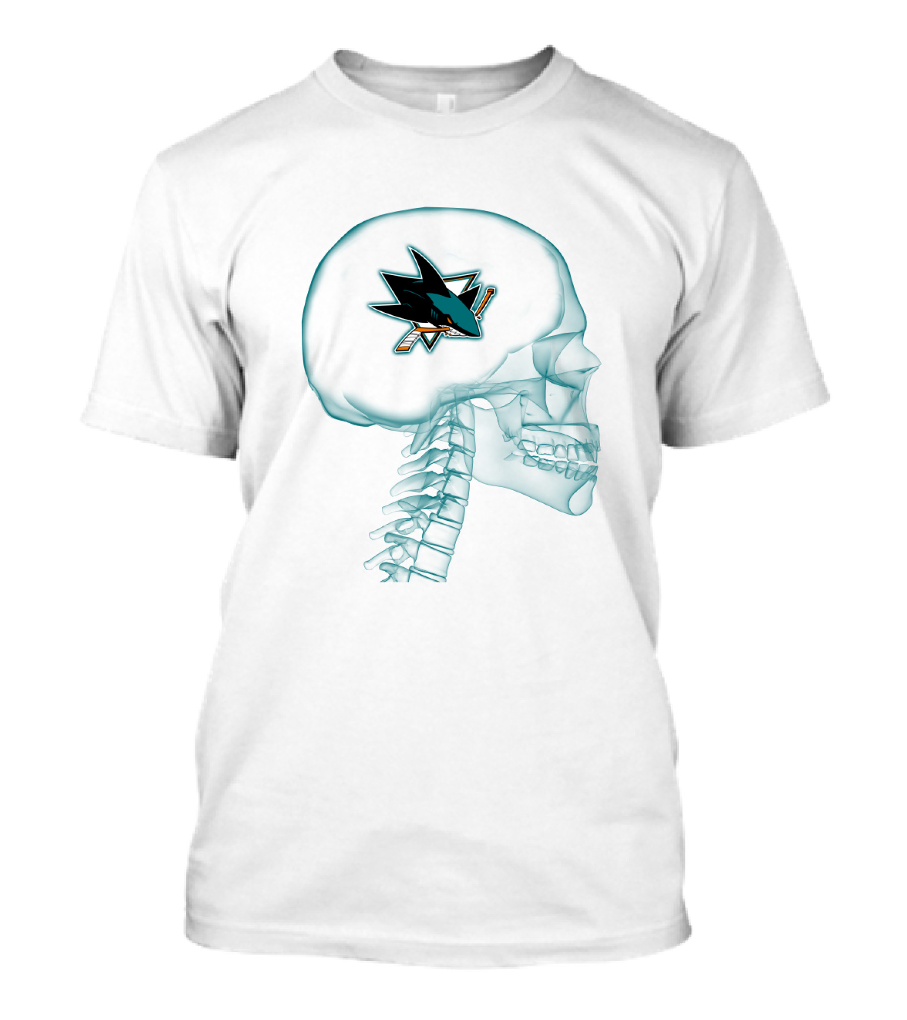 San Jose Sharks Logo Inside X-Ray Brain Concept T-Shirt