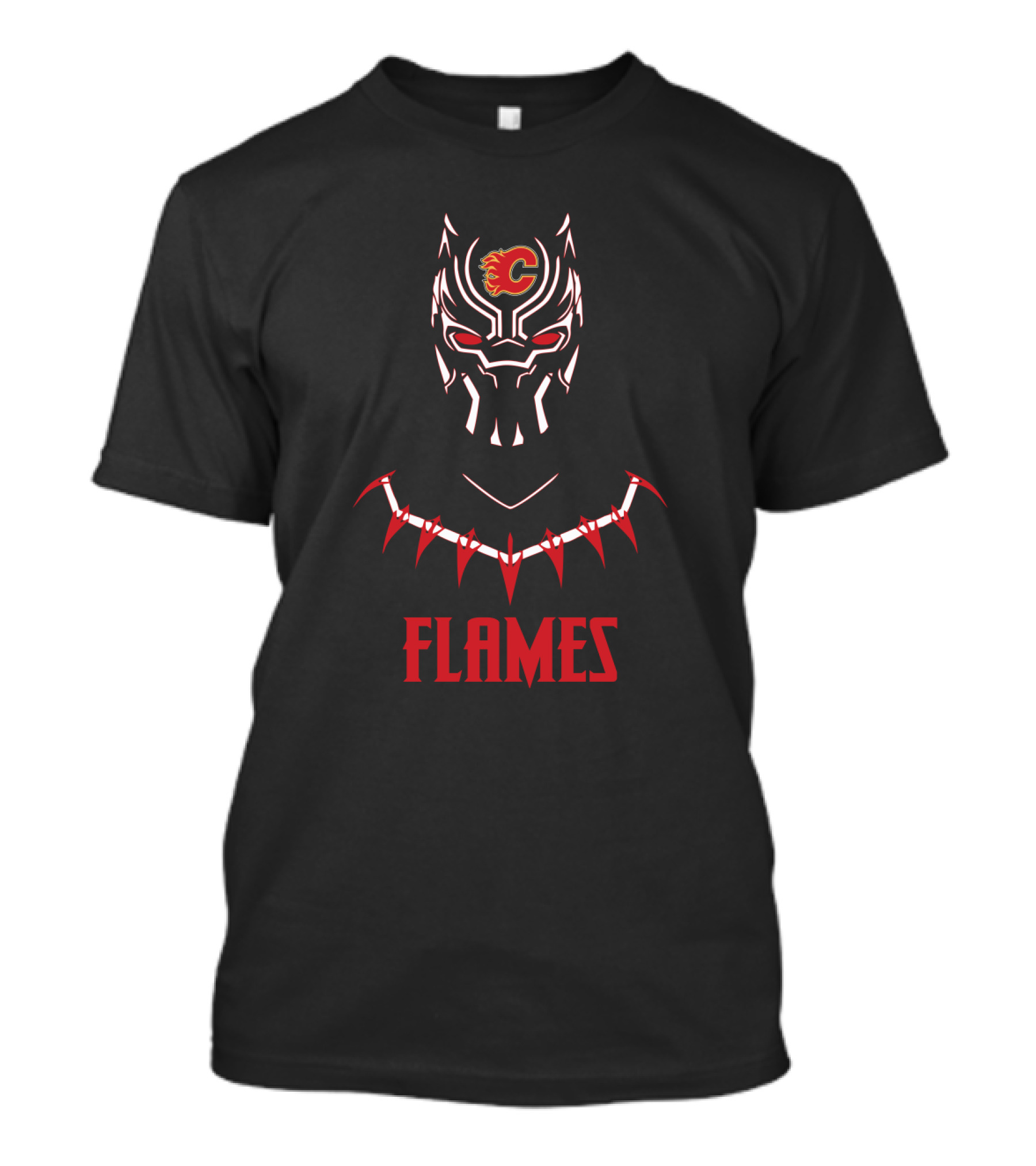 Black Panther Flames Calgary Fans T-Shirt