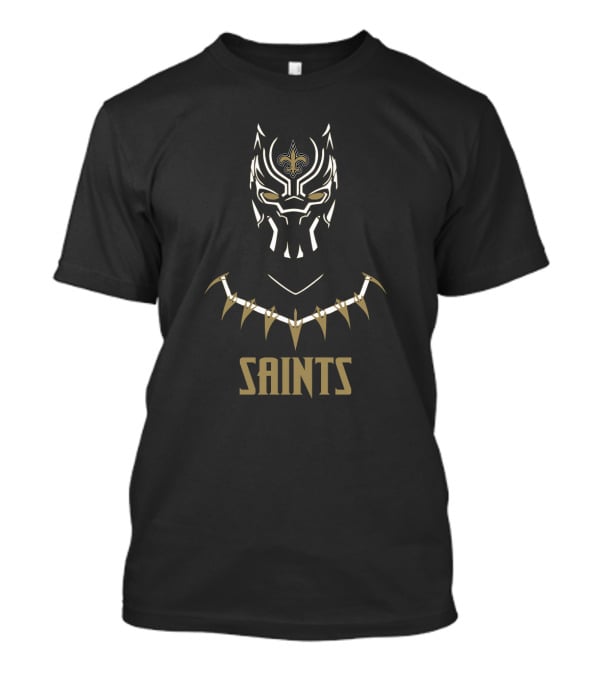 Black Panther Saints Fans Fleur-De-Lis Mask T-Shirt