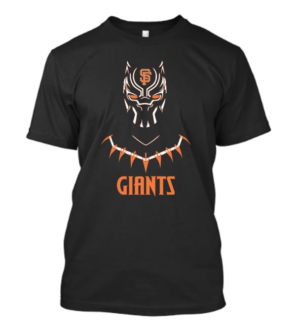 SF Giants Fans Black Panther Inspired Mask And Necklace T-Shirt