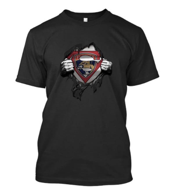 Florida Panthers Logo Superman Shield Mashup Fans T-Shirt