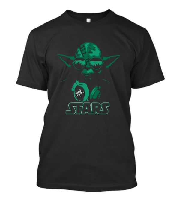 Yoda With Dallas Stars Logo And Sunglasses Fusion T-Shirt