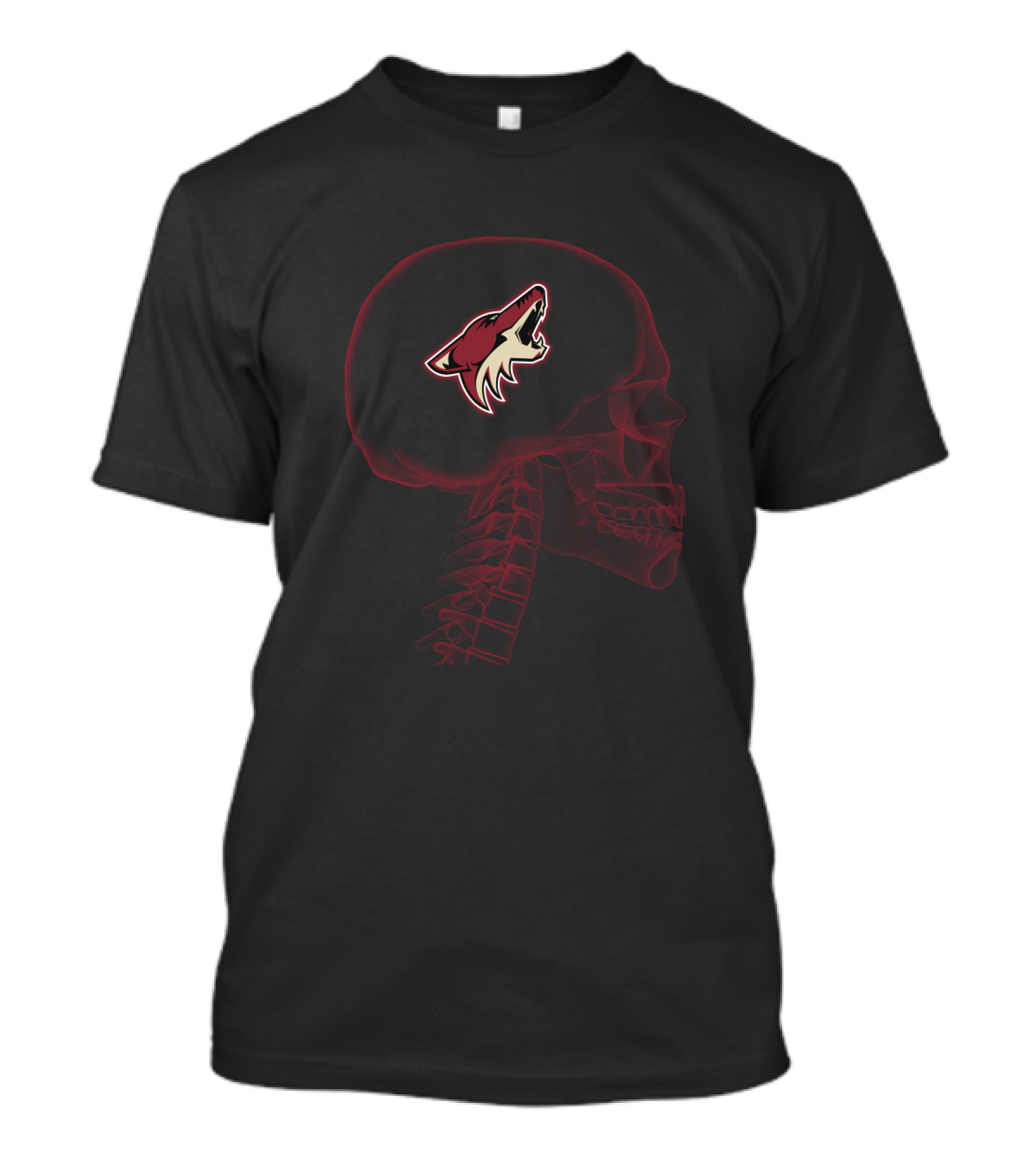Arizona Coyotes Logo In Skeletal X-Ray Brain Outline T-Shirt