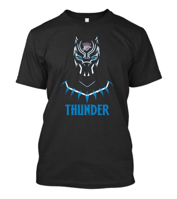 Oklahoma City Thunder Fan Black Panther Style T-Shirt