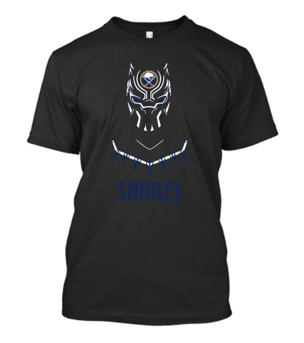 Buffalo Sabres And Black Panther Fusion With Sabres Text T-Shirt