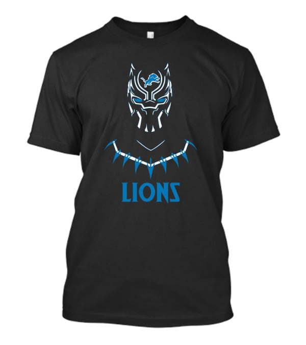 Black Panther Detroit Lions Fan Crossover T-Shirt
