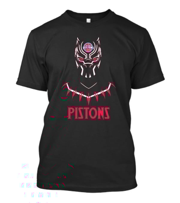Detroit Pistons Black Panther Mask T-Shirt
