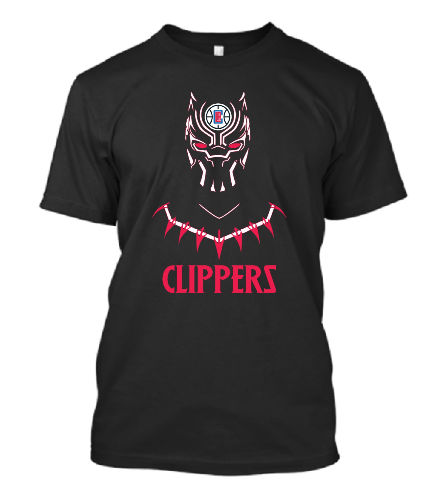 Clippers Black Panther Mask With La Clippers T-Shirt
