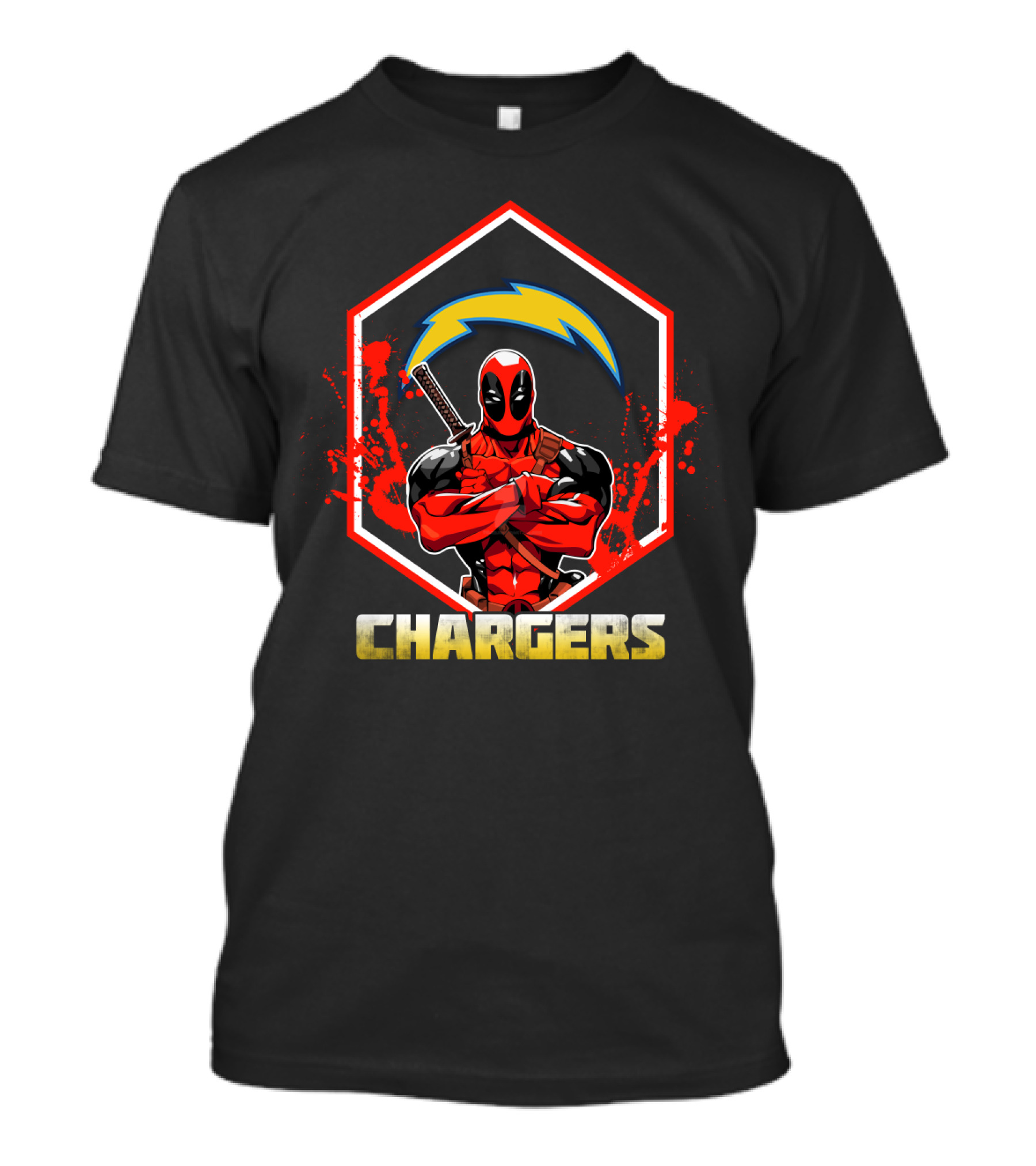 Deadpool Chargers Crossing Arms T-Shirt