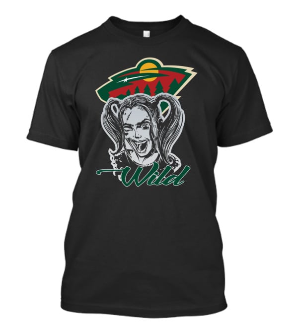 Harley Quinn Minnesota Wild Fans Wild Logo Mashup T-Shirt