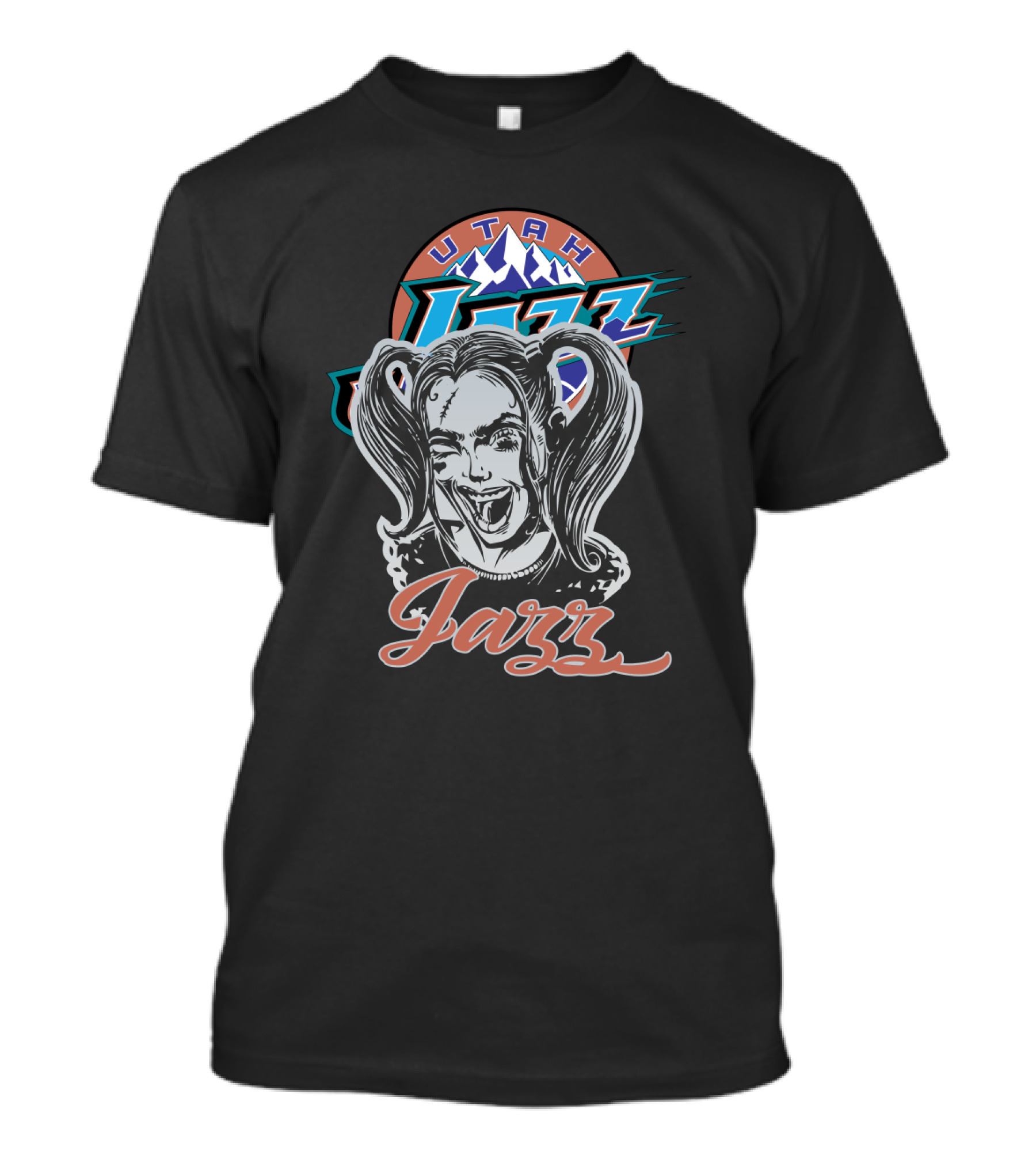 Utah Jazz Harley Quinn Crossover Enthusiasts T-Shirt