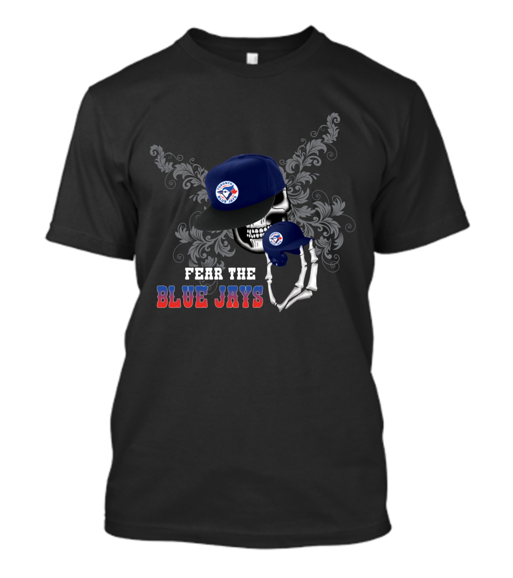 Fear The Toronto Blue Jays Skull With Cap And Claw T-Shirt