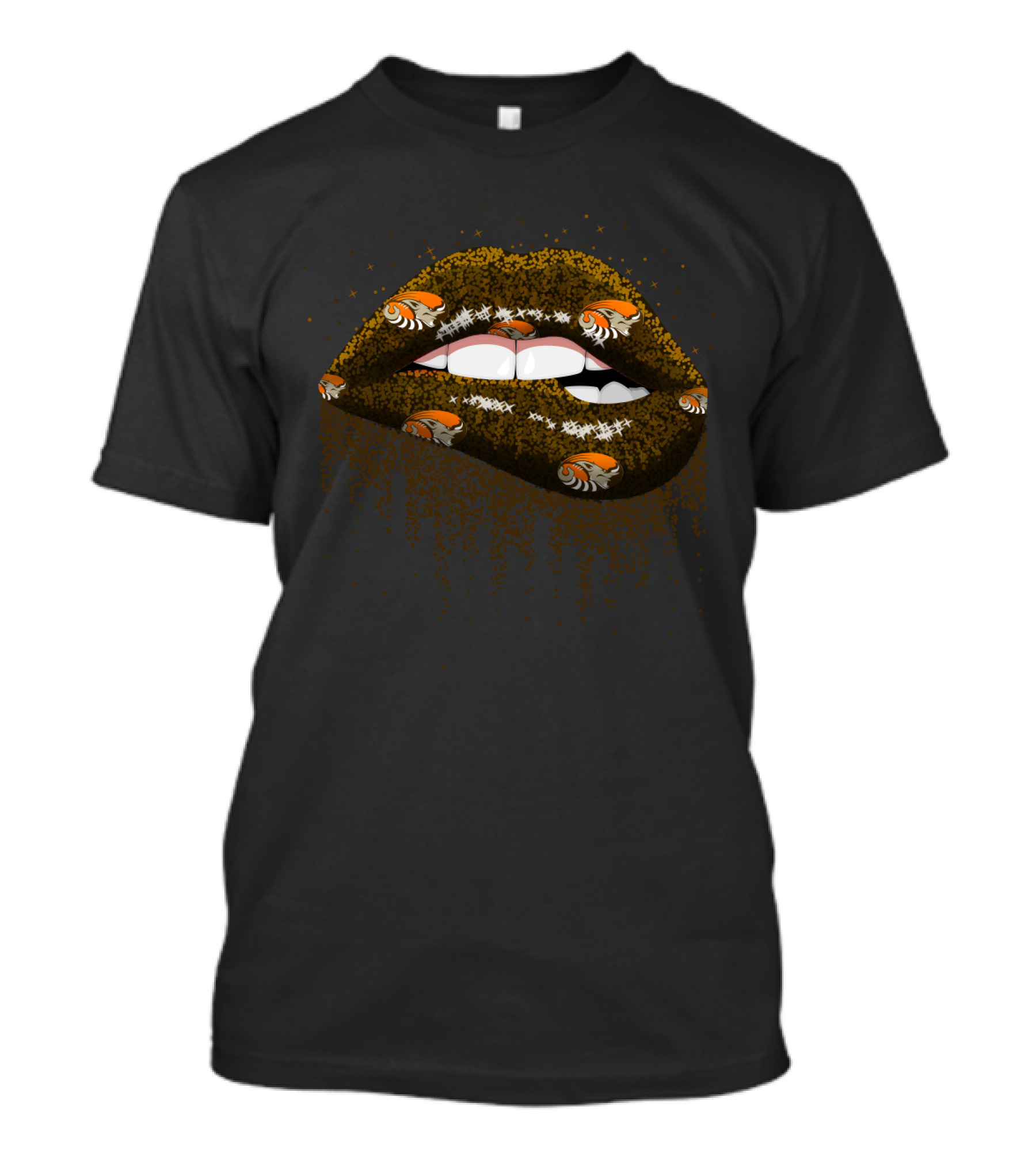 Cleveland Browns Lips Design For Team Fans T-Shirt