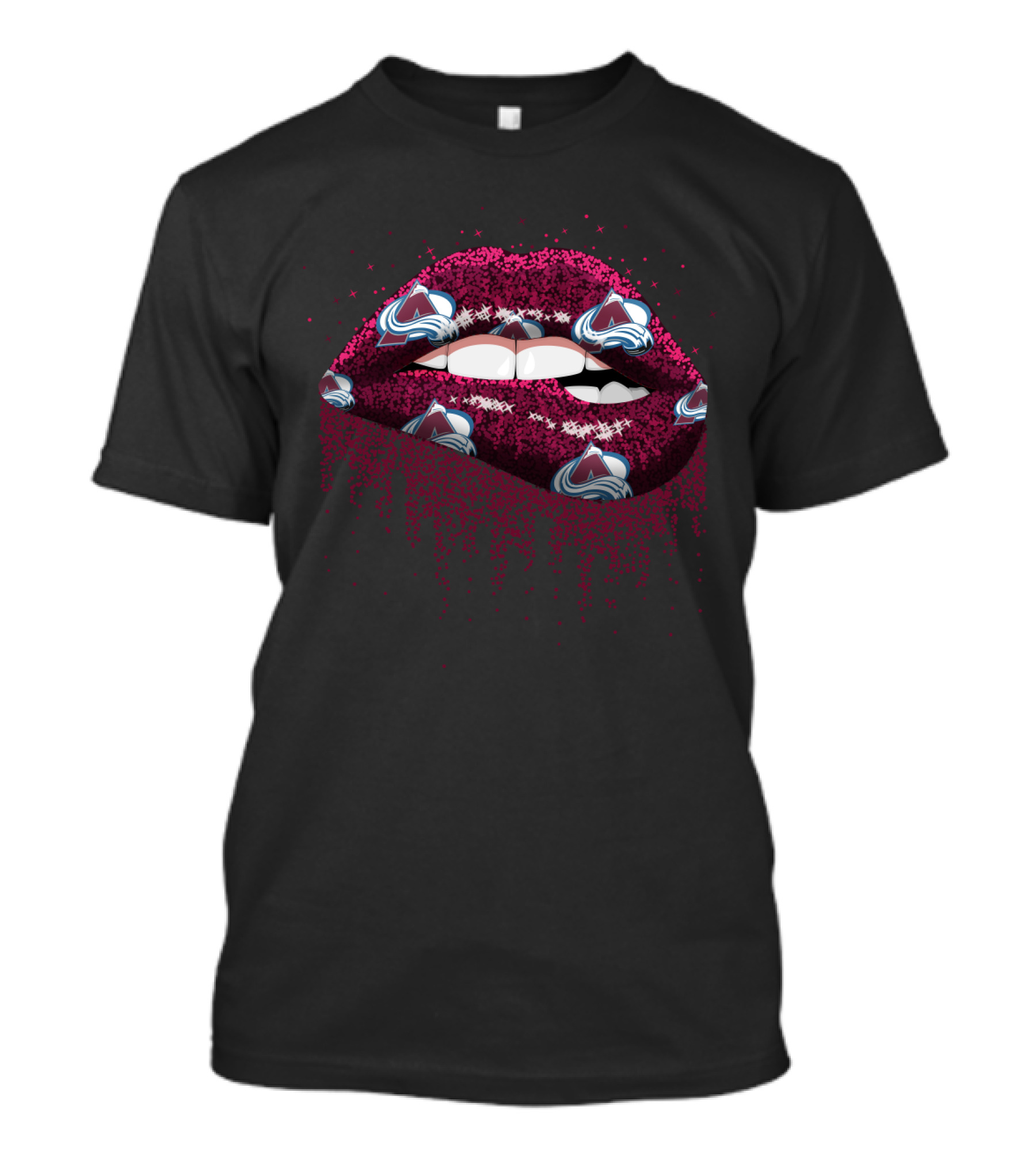 Colorado Avalanche Glitter Lips Fan Art For Supporters T-Shirt