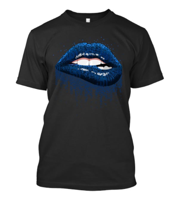 Sparkling Blue Glitter Lips For San Diego Padres Enthusiasts T-Shirt