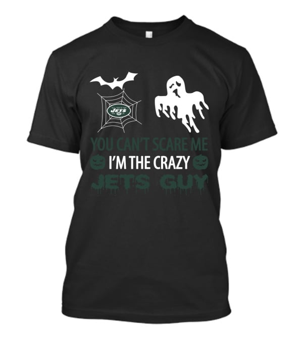 You Can't Scare Me I'm The Crazy Jets Guy Halloween Ghost Bat Web Theme T-Shirt