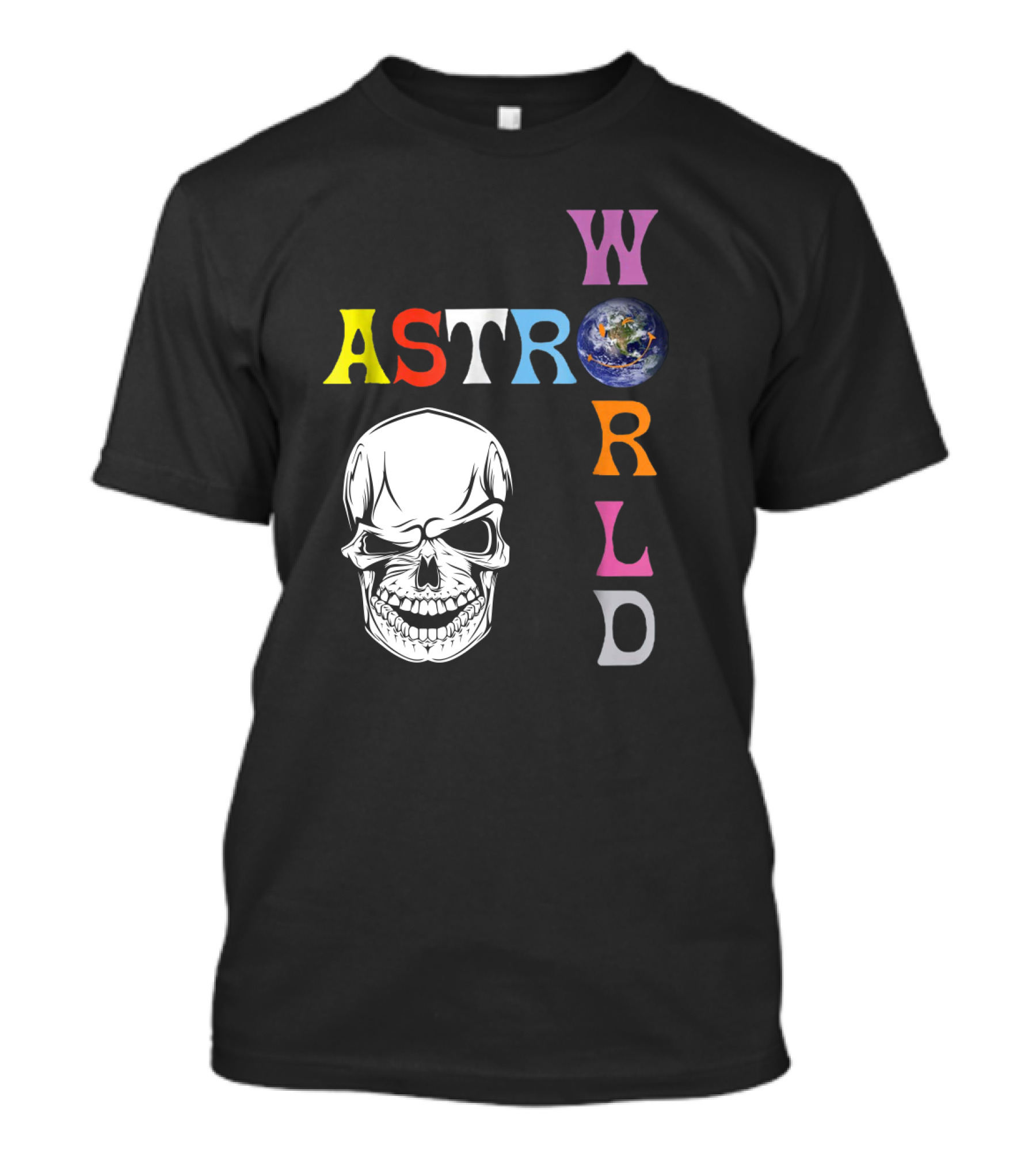 Astroworld Lettering Skull Earth Graphic Travis Scott T-Shirt