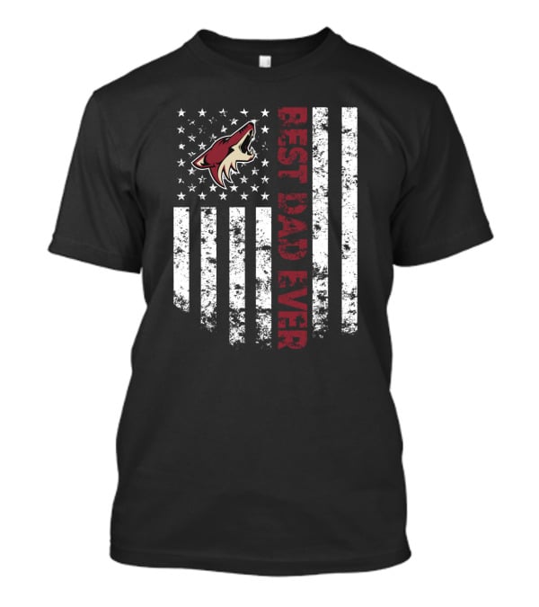 Best Arizona Coyotes Dad Ever American Flag T-Shirt