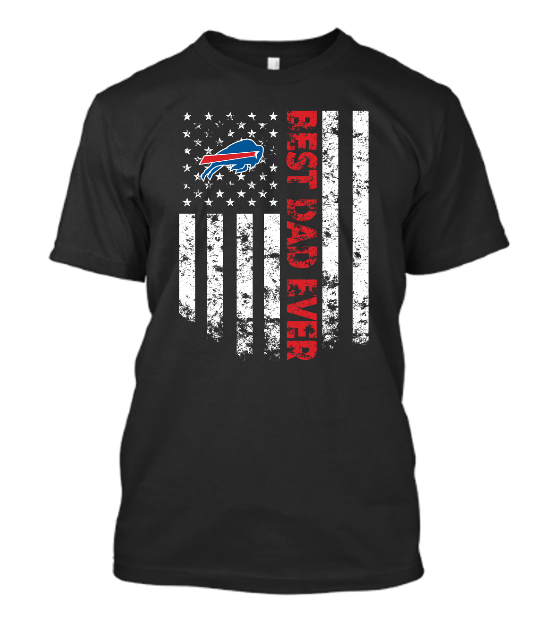 Best Buffalo Bills Dad Ever American Flag Stars T-Shirt