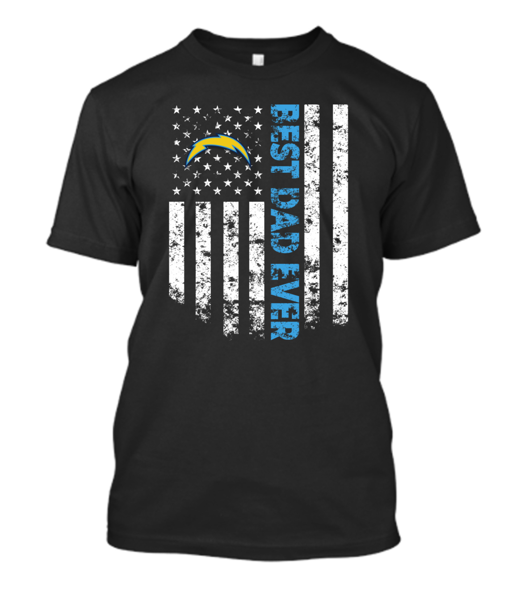 Los Angeles Chargers Best Dad Ever American Flag Stars And Stripes T-Shirt