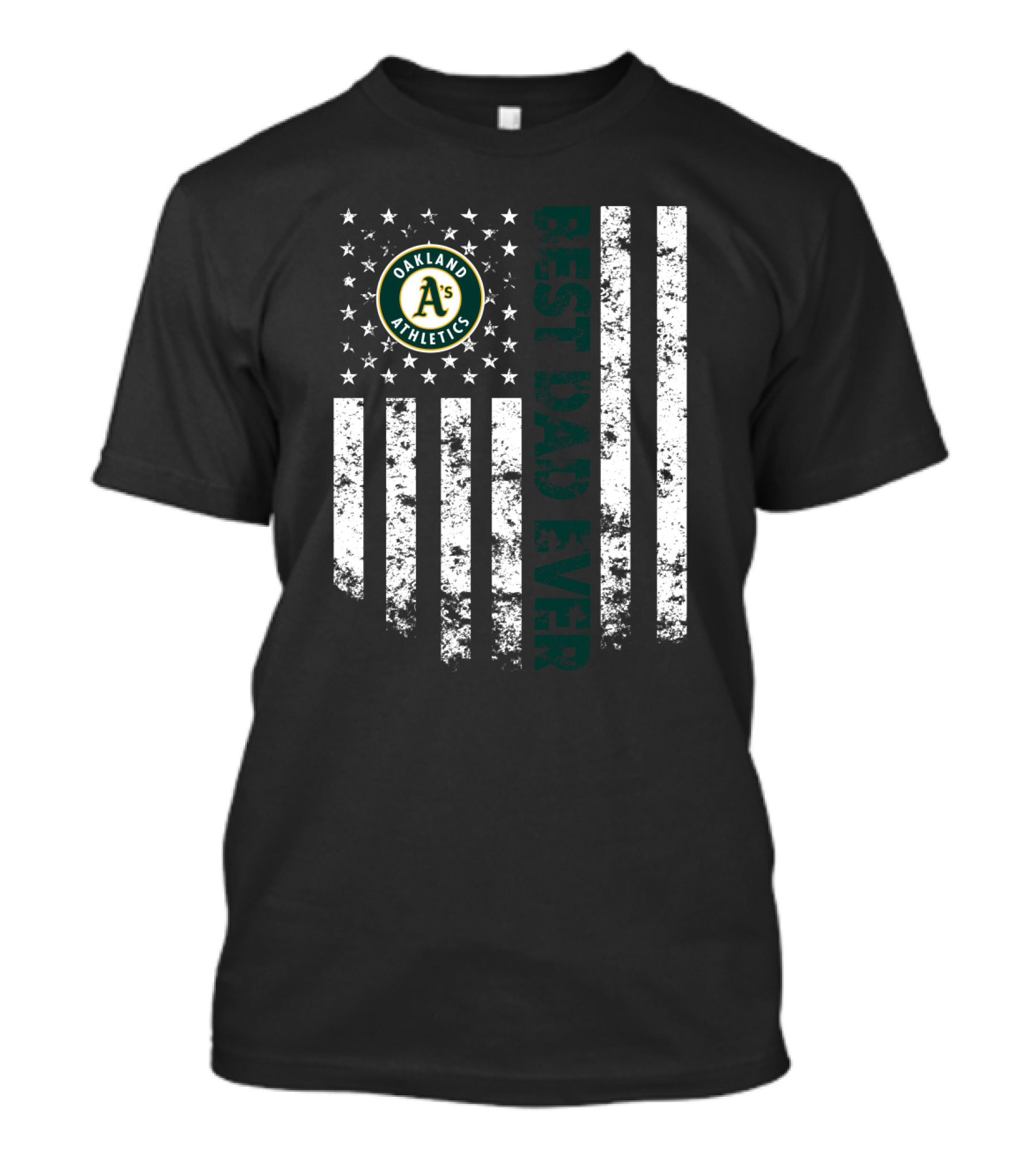 Oakland Athletics A's Best Dad Ever American Flag T-Shirt