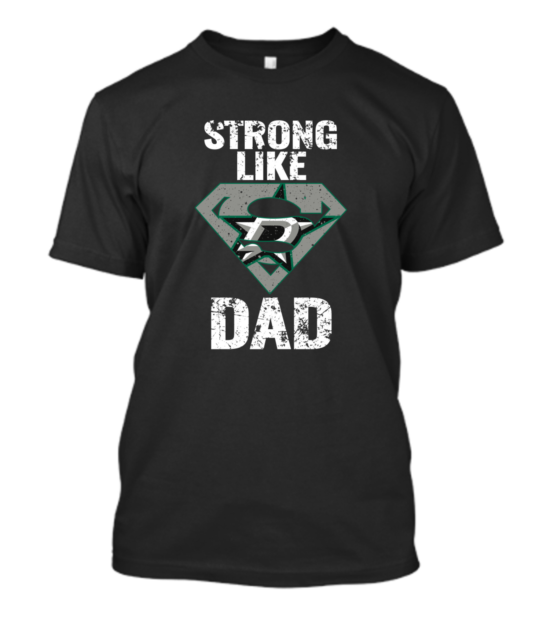 Dallas Stars Strong Like Super Dad Iconic Logo Influence T-Shirt