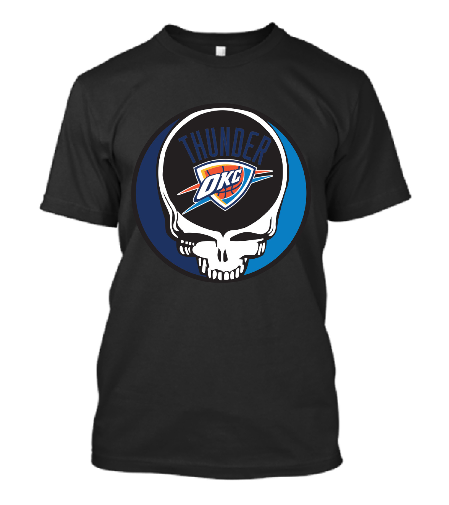 Thunder Okc Basketball Skull Icon For Grateful Dead Oklahoma City Fans T-Shirt