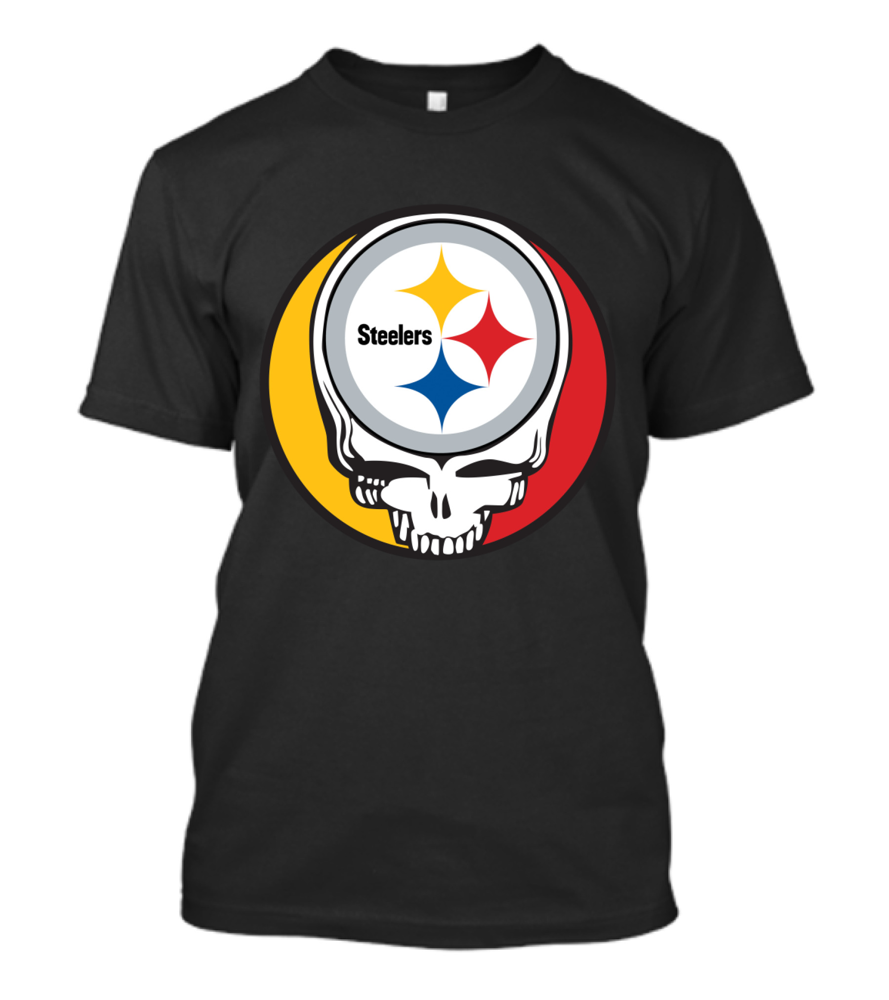 Steelers Logo In Grateful Dead Skull Mashup For Pittsburgh Fans T-Shirt