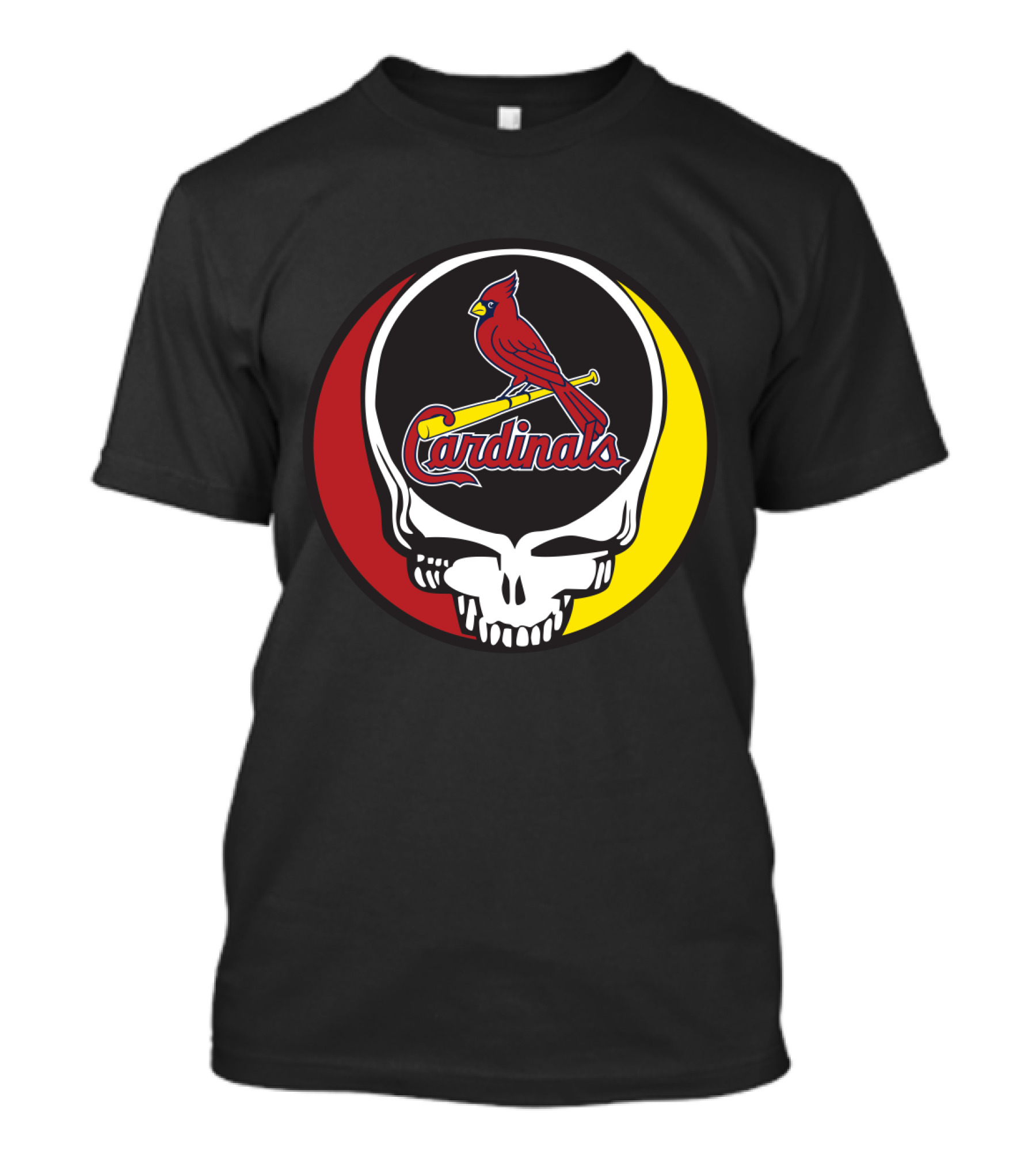 Grateful Dead Skull Design With St. Louis Cardinals Logo For Fans T-Shirt