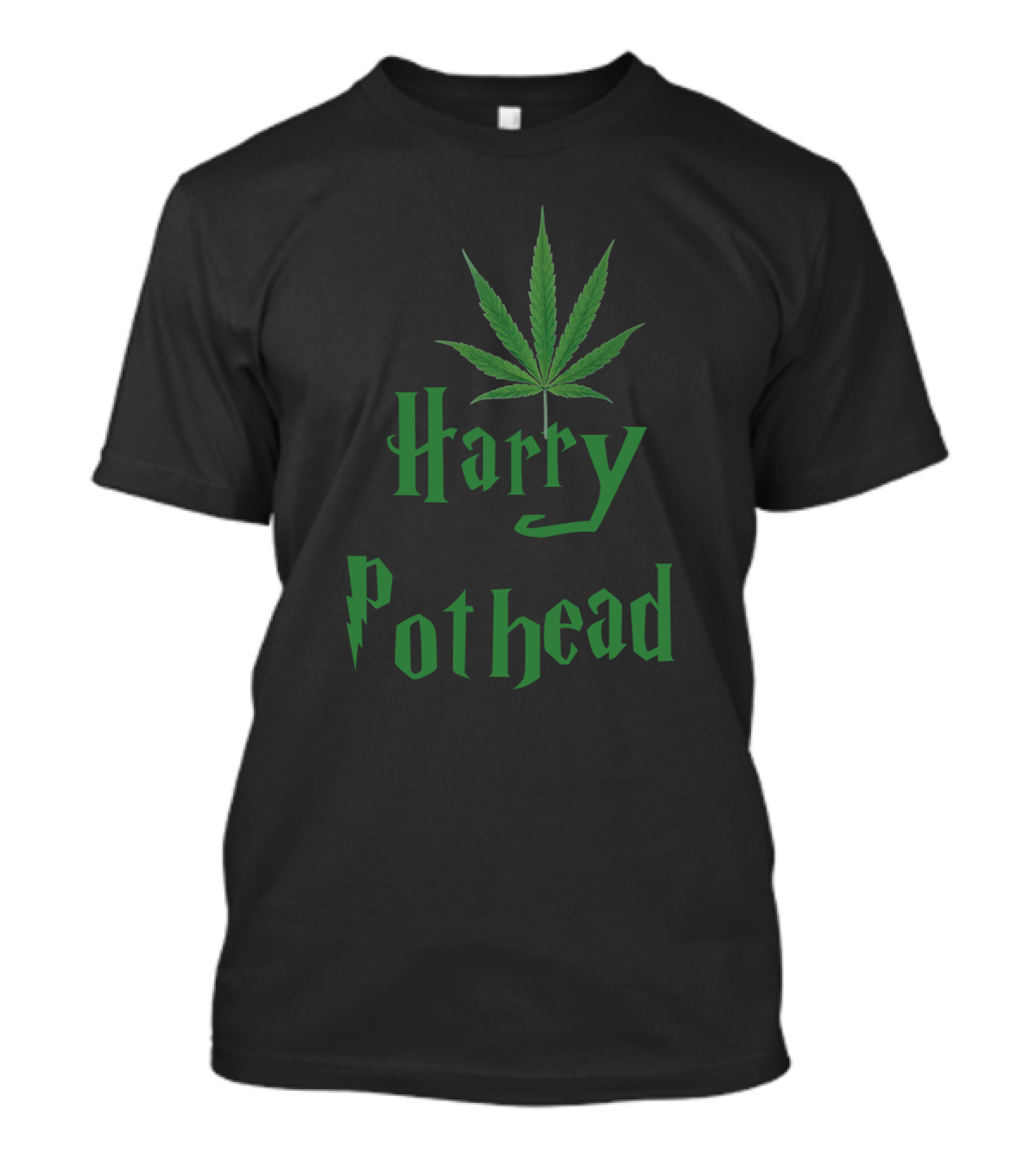 Harry Pothead Cannabis Leaf Parody Design With Iconic Wizard Font T-Shirt