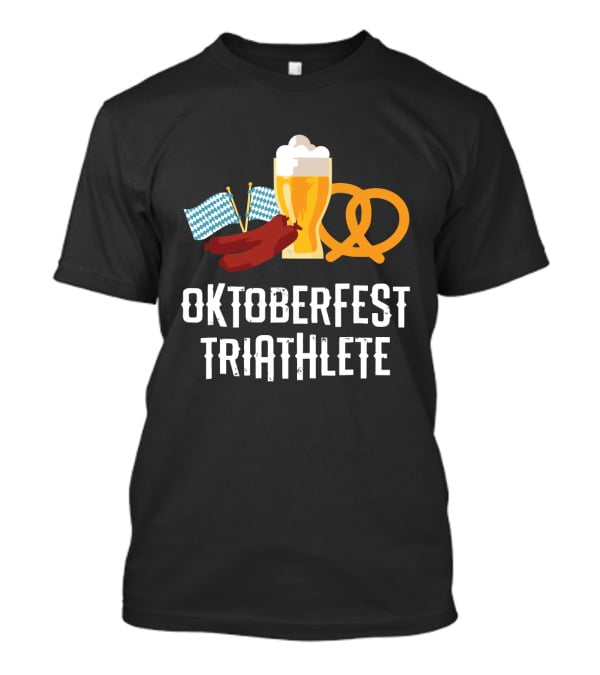 Oktoberfest Triathlete Sausage Beer Pretzel Flags T-Shirt