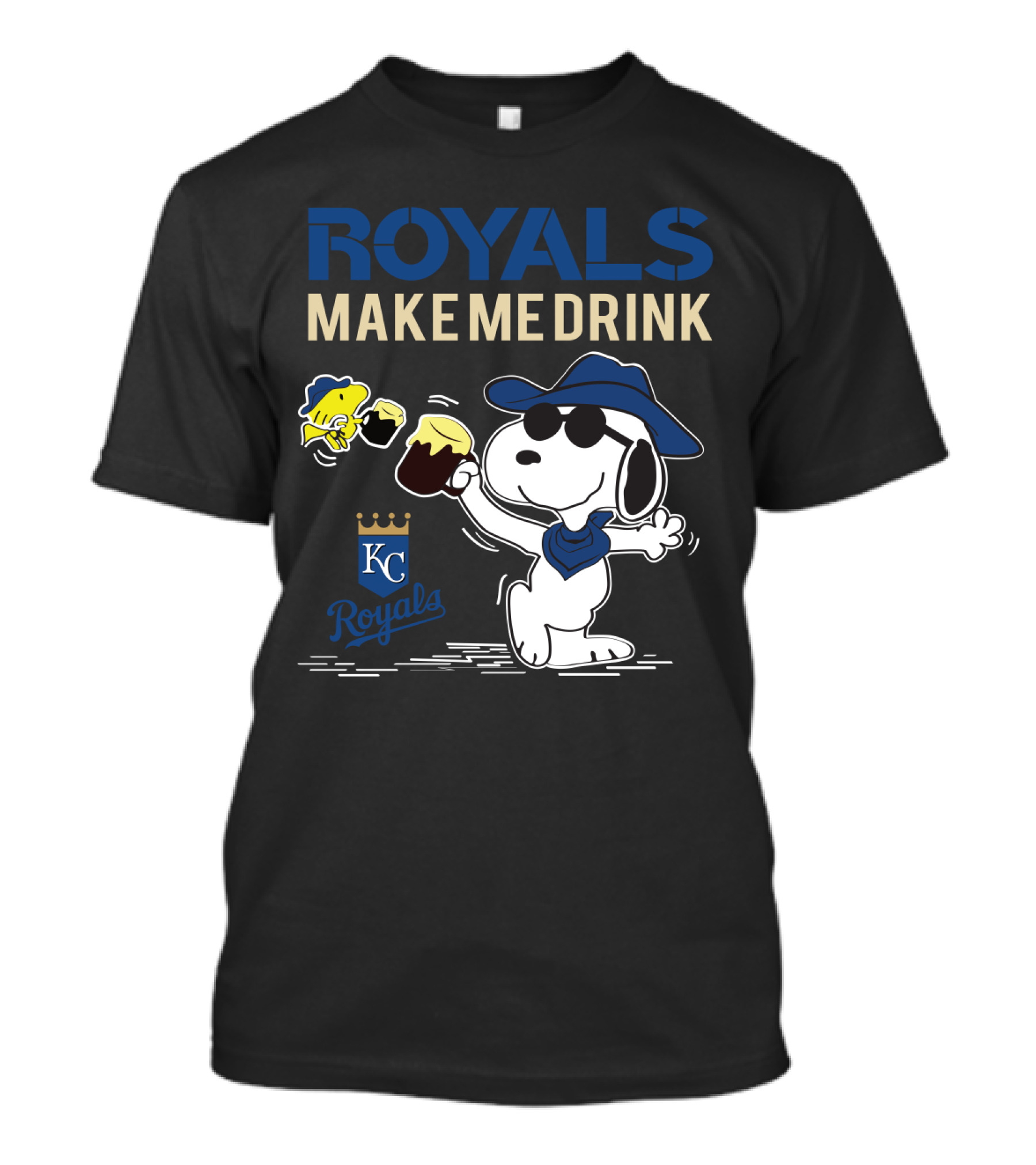 Royals Make Me Drink Snoopy Kansas City Peanuts Fan Fun T-Shirt