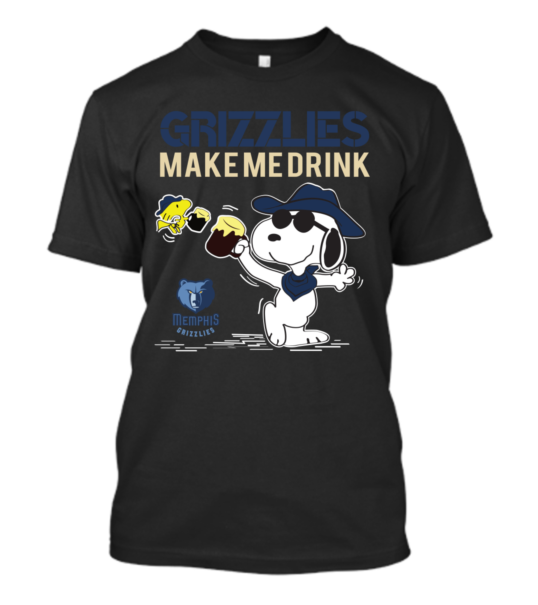 Grizzlies Make Me Drink Snoopy For Memphis Grizzlies Fans T-Shirt