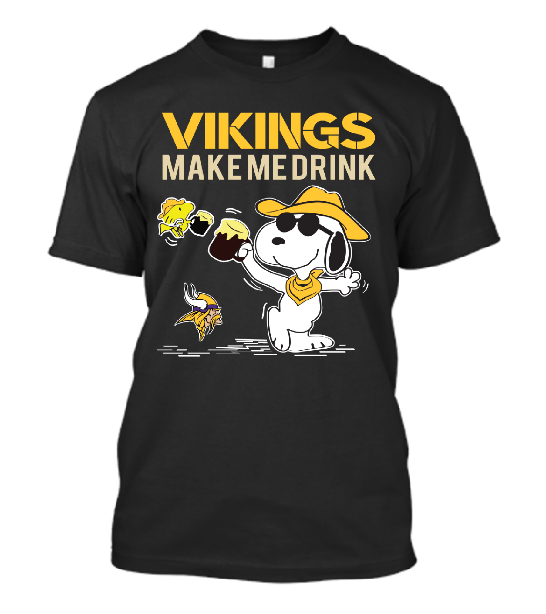 Snoopy Vikings Make Me Drink Minnesota Fans T-Shirt