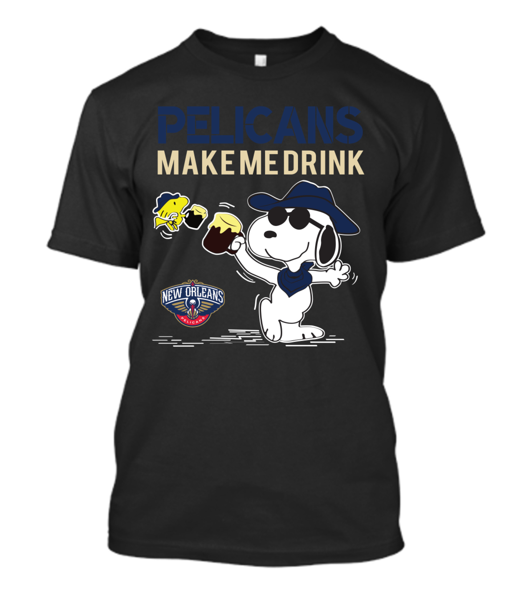 Pelicans Make Me Drink Snoopy New Orleans Pelicans Fans T-Shirt